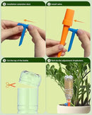New Self Watering Spikes, Automatic Watering System with Slow Release Control Valve Switch, Ideal for Outdoor Plants, Garden, Travel and Busy People(12, Orange+Green) by GreenHaven Gardens