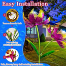 Solar Wind Spinner Outdoor, 63 Inch Metal Wind Spinner Yard Art with Lights - Twin Flower Design Pinwheels for Yard and Garden Decor, Solar Garden Decor by CozyNest Decor