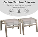 Outdoor Ottoman Patio Footstools Assembled Aluminum Footrest Side Table Small Chair Patio Ottoman for Garden,Balcony,Poolside 2 Set Champagne by CozyNest Decor