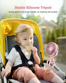 Stroller Fan Clip on for Baby, 4000mAh Rechargeable Battery Operated, Flexible Tripod, 3 Wind Speed, 360° Rotatable, Small Portable Fan for Car Seat Crib Backseat Beach Travel Camping, Pink by TinyTreasures Baby Boutique