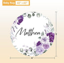 Personalized Baby Bedding Set - 5 Pcs Custom Toddlers Bedding Set with Infant Name - Soft Double Layer Nursery Crib Set for Girls Boys - Customized Infant Gifts for Baby Shower - Purple Flowers by TinyTreasures Baby Boutique