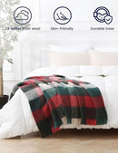 ZonLi Christmas Plaid Throw Blanket, Decorative Blankets by CozyNest Decor