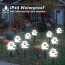 Solar Halloween Ghost Pathway Lights, 10 Pack Ghost Stake Lights with Pumpkin Design, Durable Waterproof Outdoor Halloween Decoration for Garden, Walkway, and Yard (10Pcs PGhost) by GreenHaven Gardens