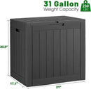 32 Gallon Deck Box Lockable Resin Indoor Outdoor Storage Box waterproof Outdoor Container for Patio Furniture, Pool Accessories, Cushions, Garden Tools, Sports Equipment by CozyNest Decor