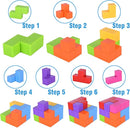 WorWoder Kids Magnetic Building Blocks Magic Magnetic 3D Puzzle Cubes, Set of 7 Multi Shapes Magnetic Blocks with 54 Guide Cards, Intelligence Developing and Stress Relief Fidget Toys for Kids(Pink) by TinyTreasures Baby Boutique
