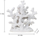 7.1" H White Coral Decor, Resin Statue, Nautical Decorations for Home, Bedroom, Bathroom, Living Room, Beach/Coastal/Ocean Themed Cabinet Shelf Tabletop Decor by CozyNest Decor