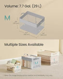 SONGMICS Storage Bins Set of 3, Medium Fabric Storage Baskets, Foldable Organizer with Transparent Nylon Mesh, 15.7 x 11.8 x 9.8 Inches, Handles, for Bedroom, Living Room, Dove Gray URFB940G01 by CozyNest Decor