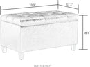 Asense Storage Ottoman Bench, Faux Leather Upholstered End of Bed Bench with Safety Hinge Wooden Legs, for Entryway Bedroom (Black, 33.3") by CozyNest Decor