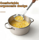 FJNATINH Stainless Steel Wok Spatula and Ladle Tool, Mirror Polished Cooking Utensils Set Metal Wok Accessories with Wooden Handle,Easy to Clean Kitchen Utensils,Sliver by CozyNest Decor