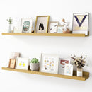 Picture Ledge Shelf, Wood Floating Shelves Set of 2, 36 inch Picture Ledge Shelves, Photo Ledge Nursery Book Shelves Wall Mounted for Living Room Kids' Room Bedroom, Color Oak by TinyTreasures Baby Boutique
