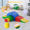 Lischwert Foam Climbing Blocks, Soft Climbing Toys for Toddlers, 5 Pieces Crawl and Climb Foam Playset with Foldable Block and Tunnel, Indoor Climber Activity Play Set for Kids Age 1+(Colorful) by TinyTreasures Baby Boutique