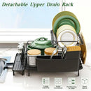 Runnatal Large Dish Drying Rack with Drainboard Set, Stainless Steel Detachable 2-in-1 Large-Capacity 2-Tier Over The Sink Anti-Rust Dish Rack and Dish Drainer for Kitchen Counter by CozyNest Decor