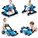 HONEY JOY 4-in-1 Baby Walker, Activity Push Walker w/3 Adjustable Heights, Smooth Wheels w/Adjustable Speed, Padded Seat, Music & Light, Foldable Car Walker for Baby Boys Girls Age 6 Months+ (Blue) by TinyTreasures Baby Boutique