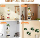 4 Tier Hanging Fruit Basket for Kitchen, Beige Boho Cotton Rope Crocheted Fruit Holder for Bathroom Bedroom, Detachable Wall Hanging Basket Shelves Over Door Organizer for Fruits Veggie Plant Decor by CozyNest Decor
