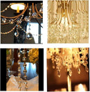 12.5 FT Crystal Glass Strand, Garland Octagon Beads Chandelier Crystal Prism Replacement for Hanging Clear with Golden Clips by GreenHaven Gardens