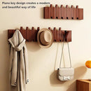 Wall Mounted Piano Key Hanger | Flip Style Hook | Entrance Wall Art Hook, Made of Oak Wood (3 Times Painted, 4 Times Polished) (Walnut-Beech, 10Hooks) by CozyNest Decor
