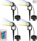 1500LM LED High Brightness Outdoor Landscape Lighting 15W RGBCW Color Changing Landscape Lights Remote Control Spot-Lights with Plug in IP66 Waterproof Flood Light for Garden - 4 Pack by GreenHaven Gardens