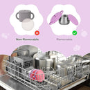 2 Pack Snack Cups for Toddlers Spill Proof - Detachable Stainless Steel Toddler Snack Cups with Silicone Lids & Handles - Dishwasher Safe Baby Snack Containers for Mess-Free Snacking (Red and Purple) by TinyTreasures Baby Boutique