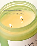 M&SENSE Sage Wood Scented Candle, 19.4oz 110 Hours Long Lasting Clean Non Toxic All Natural Soy Wax Candle for Relaxing & Stress Relief, 2 Wick Home Fragrance Gifts for Home Decor by CozyNest Decor