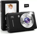 Digital Camera, 44MP FHD 1080P Camera for Kid with 16X Zoom Anti Shake, Compact Small Camera with 32GB SD Card, Digital Camera for Teens for Teens Girls Kids Adults(Black) by TinyTreasures Baby Boutique