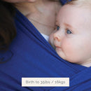 Boba Baby Wrap Carrier – Original Baby Sling Carrier for Newborns (7–35 lbs), Soft, Secure, Hands-Free & Ergonomic, Ideal for Comfortable Bonding, New Parents (Serenity Dark Blue) by TinyTreasures Baby Boutique