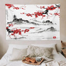 Cherry Blossoms Tapestry, Japanese Fuji Mountain Tapestry, Asian Japanese Wall Tapestry, Nature Landscape Tapestries for Bedroom Living Room Decor 60"x40" by CozyNest Decor