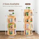 OOOK Rotating Bookshelf for Kids & Adults, Spinning Bookshelf Tower with Large Capacity for Small Space, 360° Display 4 Tier Floor Small Round Corner Shelf for Library, Bedroom, Living Room, Office by TinyTreasures Baby Boutique