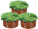 VEVOR 3 Pcs 2x2x1ft Round Galvanized Raised Garden Bed Kit, Outdoor Metal Raised Beds for Gardening Vegetables, Easy Assembly Garden Planter Box for Flowers Fruits with Open Base by GreenHaven Gardens