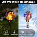 2PCS Flag Solar Hot Air Balloon Lantern with Flame Flickering Light,Glass Hot Air Balloon Solar Lanterns Outdoor Waterproof,Hanging Outdoor Light for Patio Yard Garden Birthday Gifts for Women by GreenHaven Gardens