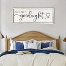 flowtorely Always Kiss Me Goodnight Wall Sign For Master Bedroom Above Bed Wall Decor 32''×12'' Large Rustic Solid Wood Frame For Farmhouse Couples Above bed Wall Art Decoration (White) by CozyNest Decor