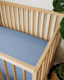 Bassinet Sheet for Baby Boy and Girl, Fitted Sheets for Rectangle, Oval, Hourglass Bassinet Mattress, Muslin Moses Basket Sheets with Neutral Style (Costume Blue) by TinyTreasures Baby Boutique
