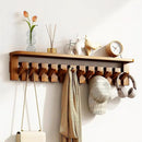 Wall Mounted Piano Key Hanger | Flip Style Hook | Entrance Wall Art Hook, Made of Oak Wood (3 Times Painted, 4 Times Polished) (Tray Walnut, 12Hooks) by CozyNest Decor