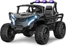 24V 2 Seater Ride on Car Truck, 4x200W, EVA Tires, 4WD/2WD, Rainbow Lights, Remote Control, Shock Absorbers, Bluetooth, Ride On UTV Toy for Kids Ages 3-8, Black by TinyTreasures Baby Boutique