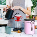 35OZ Coffee Canister for ground coffee with Date Tracker,pink 304 Stainless Steel Kitchen Food Airtight storage container for Coffee Beans or Grounds, Tea, Sugar by CozyNest Decor
