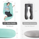 MOON PARK Pregnancy Pillows for Sleeping - U Shaped Full Body Maternity Pillow with Removable Cover - Support for Back, Legs, Belly, HIPS - 57 Inch Pregnancy Pillow for Women - Turquoise by TinyTreasures Baby Boutique