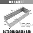 1 Pack 8x3x2FT Galvanized Raised Garden Bed Kit Retangular Metal Ground Planter Box Outdoor Bottomless Planter Raised Beds for Vegetables Flowers Herbs Fruits, Gray by CozyNest Decor