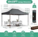 COBIZI 10x15 Pop Up Canopy Tent Heavy Duty with Sidewall, Commercial Outdoor Easy Pop Up Gazebo for Party Wedding All Weather Waterproof UV 50+ with Roller Bag(Leg Upgraded),Gray by GreenHaven Gardens