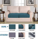 H.VERSAILTEX Super Stretch Individual Seat Cushion Covers Sofa Covers Couch Cushion Covers Slipcover Sets Thick Jacquard Textured Twill Fabric (2 Piece Medium Sofa Cushion Covers, Deep Teal) by CozyNest Decor