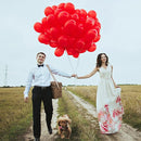 RUBFAC 129pcs Red Balloons Different Sizes 18 12 10 5 Inch for Garland Arch, Premium Latex Balloons Red Birthday Decorations Wedding Valentine's Day Baby Shower Party Decor by TinyTreasures Baby Boutique
