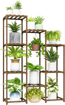 Bamworld Plant Stand Indoor Hanging Plants Shelf 7 Pots Tall Ladder Plant Holder Large Wood Flower Stand for Living Room Rack Multiple Plants for Patio Balcony Garden by GreenHaven Gardens