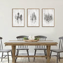 HPINUB Woodcut Style Pine Tree Framed Canvas Wall Art Set, Minimalist Modern Black and White Forest Wall Decor, Rustic Minimalist Canvas Painting for Living Room,Bedroom,Office Decor-16 x24 x3 by CozyNest Decor