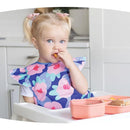 Tiny Twinkle Mess Proof Baby Bib - Waterproof & Lightweight Baby-Led Weaning Apron | 100% Recycled Polyester, Easy Clean & Machine Washable (Floral Blue, Large 2-4 Years) by TinyTreasures Baby Boutique