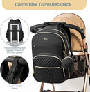 MOMUVO Diaper Bag Backpack, Quilted Baby Bag with Changing Pad & Stroller Straps & Pacifier Case, Large Travel Diaper Bags for Mom Dad, Black by TinyTreasures Baby Boutique
