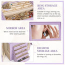 AKOZLIN Extra Large 6-Tier Jewelry Box Organizer Functional Huge, 5 Drawers Leather Jewelry Storage Case for Women Girls Ring Necklace Earring Bracelet Holder Organizer with Mirror Violet by TinyTreasures Baby Boutique