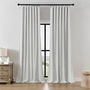 Joydeco Faux Linen Curtains 96 Inches Long 2 Panels Set for Bedroom Living Room, 52 inch Wide Light Filtering Drapes with Back Tab & Rod Pockets (52x96 inch, Greyish White) by CozyNest Decor