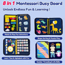 Qizfun Busy Board Book Montessori Toys for 1 2 3 4 Year Old, Boy Birthday Gifts, Educational Sensory Learning Toys for Toddlers 1-3, Car Airplane Travel Activities for Kids Ages 2-4 Year Old by TinyTreasures Baby Boutique