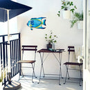 John's Studio Fish Sea Wall Decor Outdoor Metal Garden Hanging Art Glass Sculptures Home Ocean Theme Decorations for Kitchen Bathroom and Pool - Blue by GreenHaven Gardens