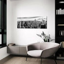 LevvArts New York Canvas Wall Art Black and White City Skyline Picture Panoramic Photo Canvas Print Modern Home Office Living Room Wall Decoration Ready to Hang 20"x55" by CozyNest Decor