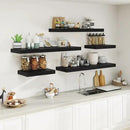 Heimlove 12" Deep Floating Shelves Black,Over Toilet Long Wall Mounted Modern Farmhouse 36 inches,Wall Shelves with Invisible Brackets for Bedroom, Bathroom, Living Room, Kitchen, Set of 1 by CozyNest Decor
