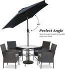 Aok Garden 7.5 ft Patio Umbrella Outdoor Market Umbrella Tilt Button and Crank 6 Ribs for Deck Lawn Pool& Backyard by GreenHaven Gardens